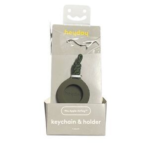 Heyday Silicone Apple Airtag Holder & Keychain Olive Green Missing Carabiner